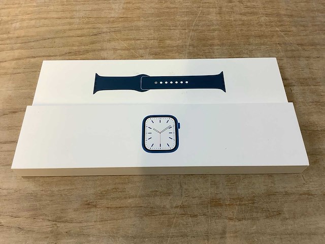 Apple - series 7 - smartwatch gps+ blue aluminium - afbeelding 3 van  7