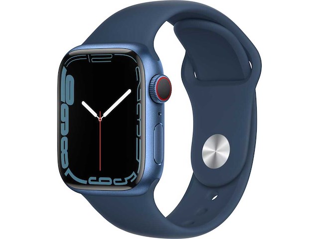 Apple - series 7 - smartwatch gps+ blue aluminium - afbeelding 1 van  7