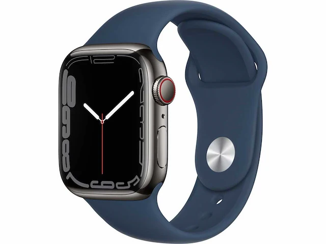 Apple - series 7 - smartwatch gps+ graphite stainless steel - afbeelding 1 van  7