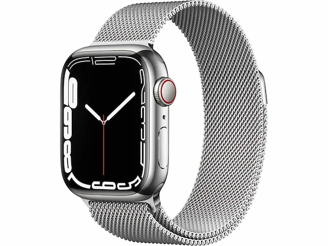 Apple - series 7 - smartwatch gps+ silver stainless steel - afbeelding 1 van  7