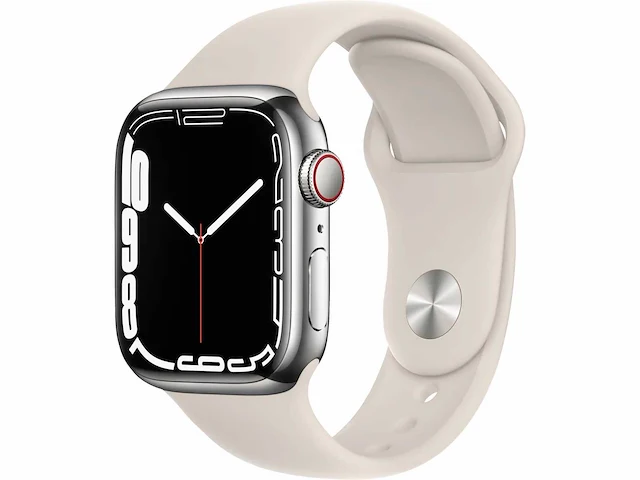 Apple - series 7 - smartwatch gps+ silver stainless steel - afbeelding 1 van  7
