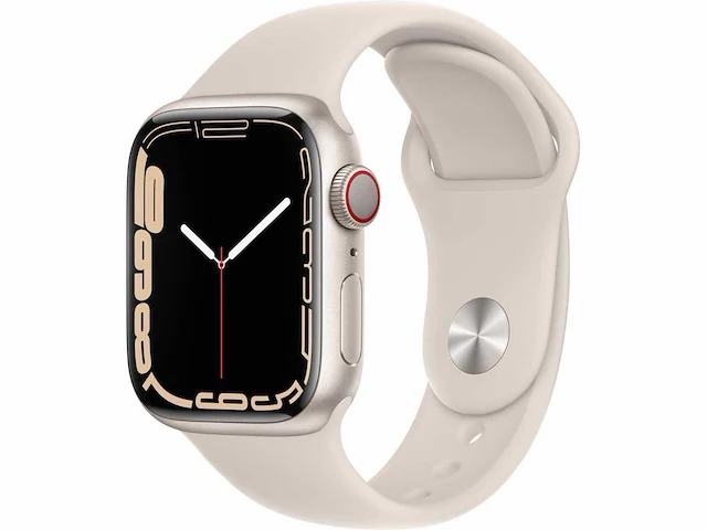 Apple - series 7 - smartwatch gps starlight aluminium - afbeelding 1 van  7