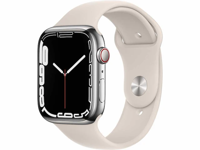 Apple - series 7- smartwatch gps+ silver stainless steel - afbeelding 1 van  7