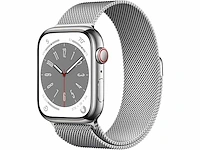Apple - series 8 - smartwatch gps+ silver stainless steel - afbeelding 1 van  7