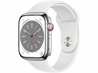 Apple - series 8 - smartwatch gps+ silver stainless steel - afbeelding 1 van  7