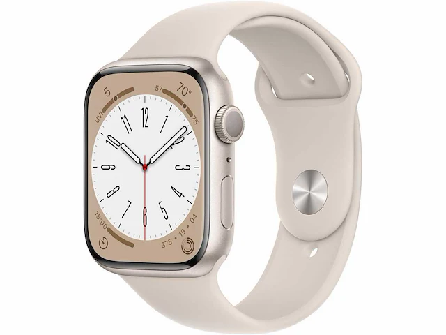 Apple - series 8 - smartwatch gps starlight aluminium - afbeelding 1 van  7