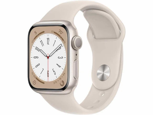 Apple - series 8 - smartwatch gps starlight aluminium - afbeelding 1 van  7