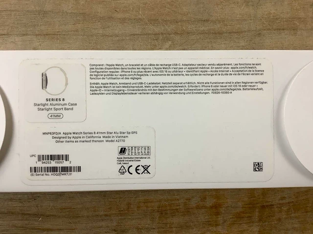 Apple - series 8 - smartwatch gps starlight aluminium - afbeelding 7 van  7