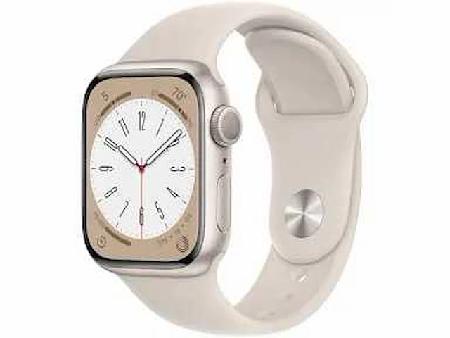 Apple - series 8- smartwatch gps starlight aluminium - afbeelding 1 van  6