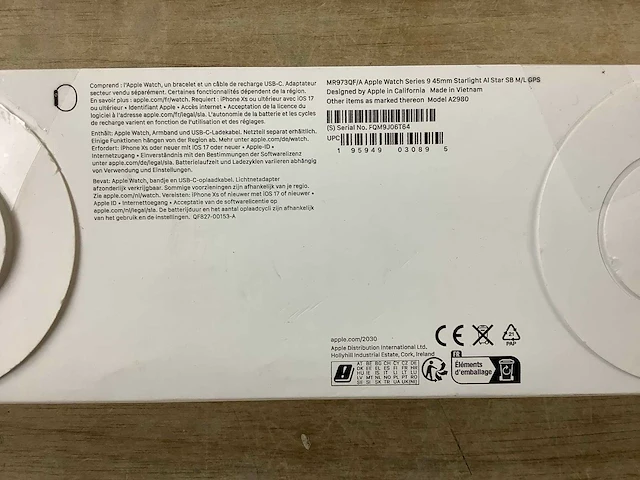 Apple - series 9 - smartwatch gps starlight aluminium - afbeelding 5 van  7