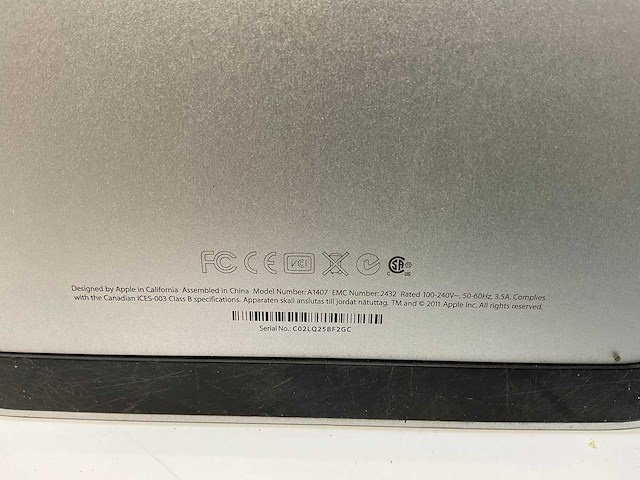 Apple (a1407) 27”, 2560x1440 (qhd) ips monitor - afbeelding 6 van  7