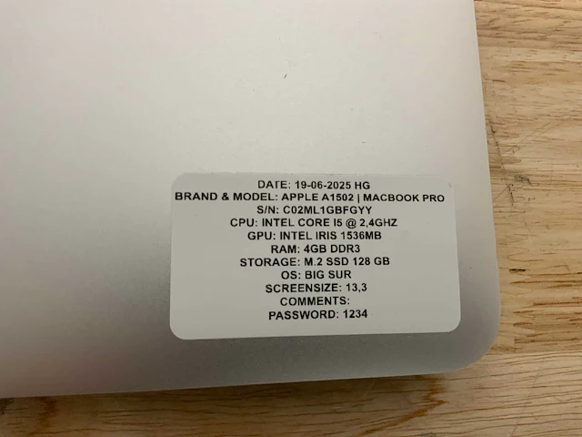 Apple a1502 macbook pro laptop (2x) - afbeelding 9 van  9