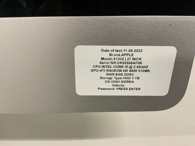 Apple imac a1312 - afbeelding 4 van  4