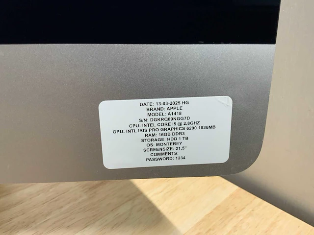 Apple imac a1418 desktop - afbeelding 3 van  6