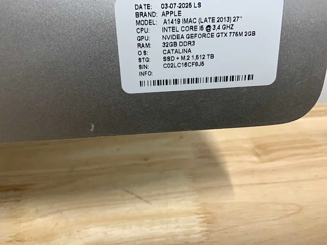 Apple imac a1419 desktop - afbeelding 2 van  5