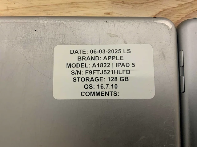 Apple ipad 5 a1822 / a1823 tablet (8x) - afbeelding 4 van  10