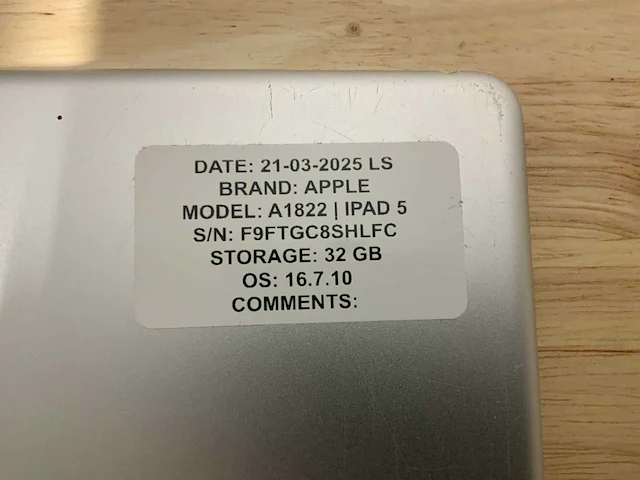 Apple ipad 5 a1822 / a1823 tablet (8x) - afbeelding 6 van  10