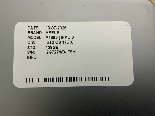 Apple ipad 6 a1893/a1954 tablet (6x) - afbeelding 3 van  11