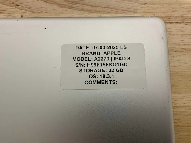 Apple ipad 8 | a2270 tablet - afbeelding 3 van  5