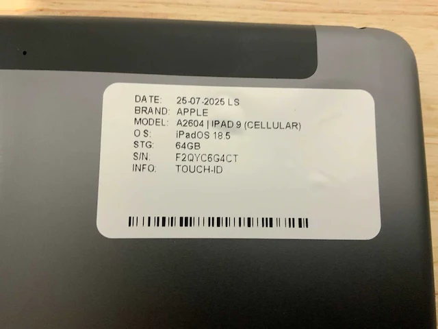 Apple ipad 9 a2604 tablet (3x) - afbeelding 6 van  6