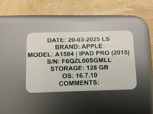 Apple ipad pro | a1584 tablet - afbeelding 4 van  4