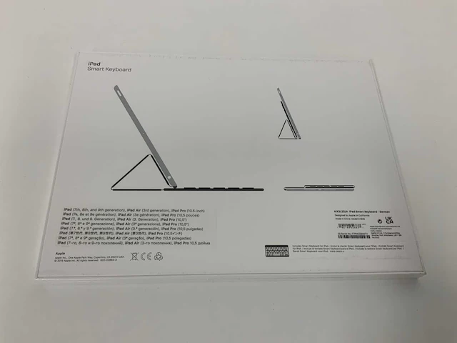 Apple ipad smart keyboard for 10.5-inch ipad pro (1st gen) ipad (7th and 8th gen) ipad air (3rd gen) qwertz german, black, mx3l2d/a - afbeelding 2 van  2