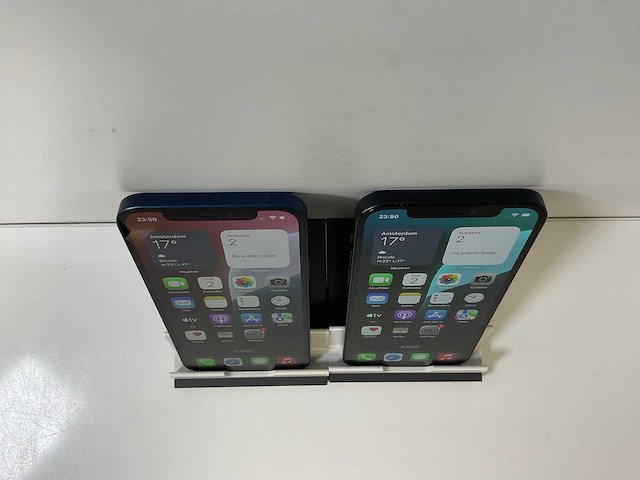 Apple iphone 12 - 128 gb - black / blue (2x) - afbeelding 2 van  6