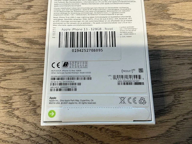 Apple iphone 13 128gb rood - afbeelding 8 van  8