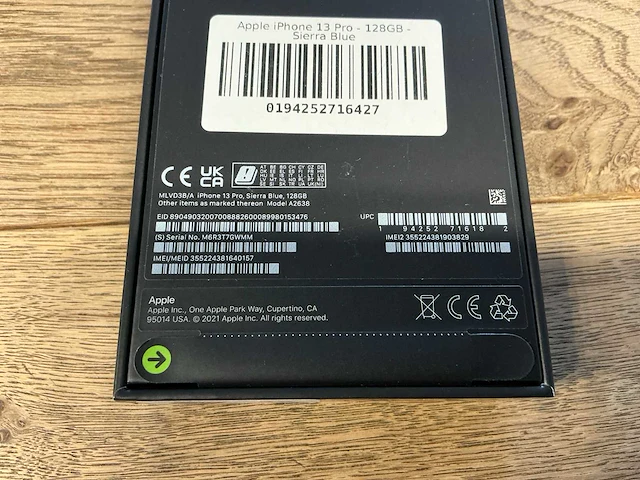 Apple iphone 13 pro 128gb sierra blue - afbeelding 2 van  10