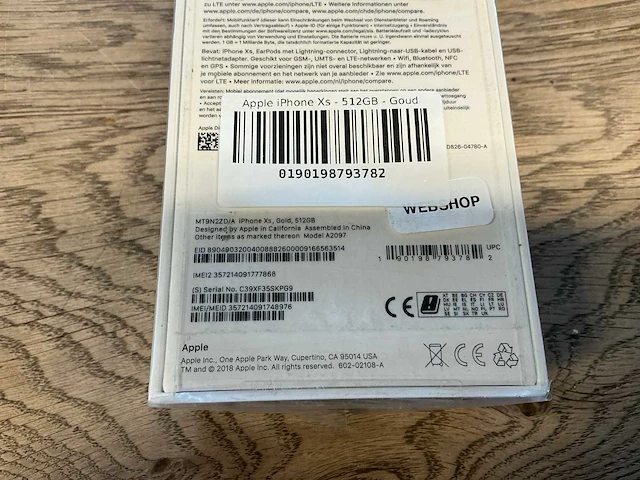 Apple iphone xs 512gb goud - afbeelding 2 van  2