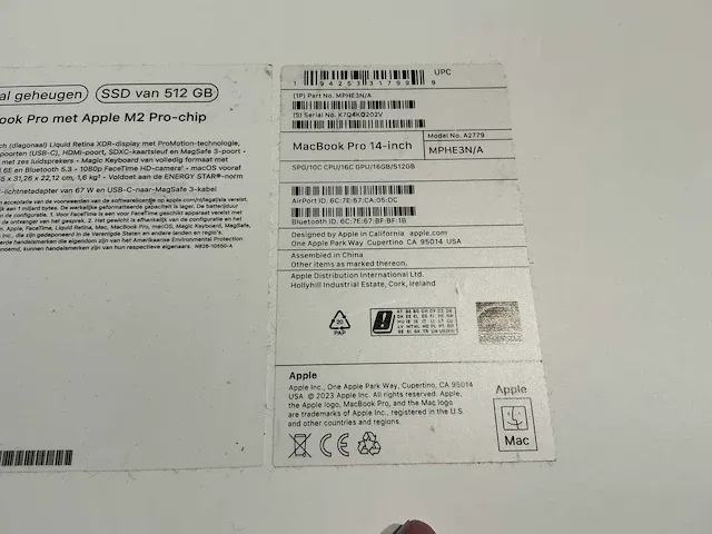Apple macbook 14 inch (a2779) laptop - afbeelding 7 van  7
