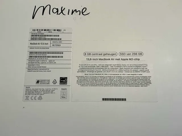 Apple macbook air 13,6 inch (a2681) laptop - afbeelding 8 van  8