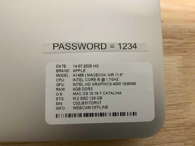 Apple macbook air a1465 (i5) laptop (4x) - afbeelding 9 van  10