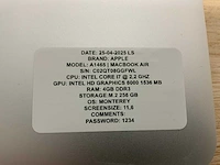 Apple macbook air a1465(i7) laptop - afbeelding 7 van  7