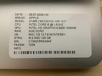 Apple macbook air a1466 laptop (4x) - afbeelding 9 van  12