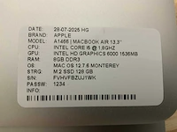 Apple macbook air a1466 laptop (4x) - afbeelding 10 van  12