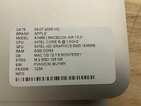 Apple macbook air a1466 laptop (4x) - afbeelding 11 van  12