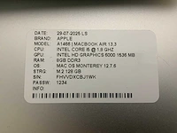 Apple macbook air a1466 laptop (4x) - afbeelding 12 van  12