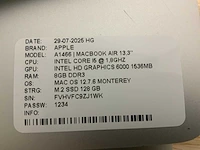 Apple macbook air a1466 laptop (4x) - afbeelding 10 van  13