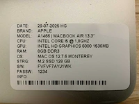 Apple macbook air a1466 laptop (4x) - afbeelding 12 van  13