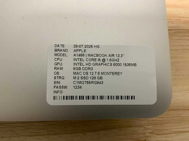 Apple macbook air a1466 laptop (4x) - afbeelding 10 van  12