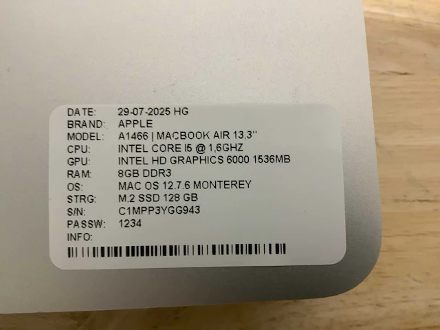 Apple macbook air a1466 laptop (4x) - afbeelding 10 van  13