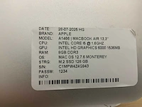 Apple macbook air a1466 laptop (4x) - afbeelding 12 van  13
