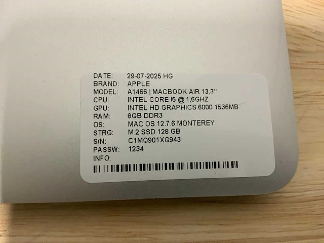 Apple macbook air a1466 laptop (4x) - afbeelding 13 van  13