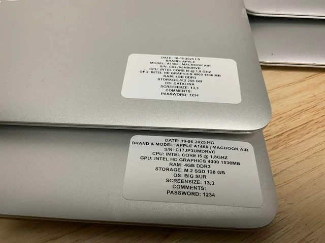 Apple macbook air a1466 laptop (4x) - afbeelding 7 van  13