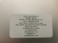 Apple macbook air a1466 laptop (4x) - afbeelding 11 van  12