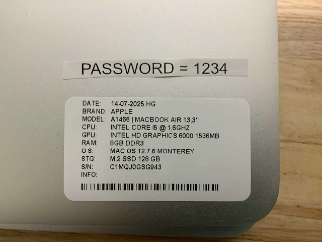 Apple macbook air a1466 laptop (4x) - afbeelding 11 van  11