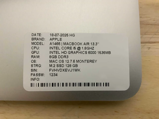 Apple macbook air a1466 laptop (4x) - afbeelding 2 van  13