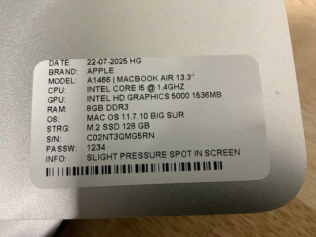 Apple macbook air a1466 laptop (4x) - afbeelding 4 van  14