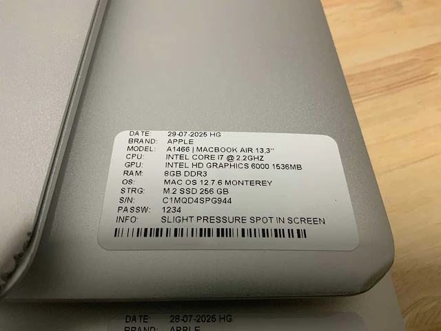 Apple macbook air a1466 laptop (4x) - afbeelding 5 van  10